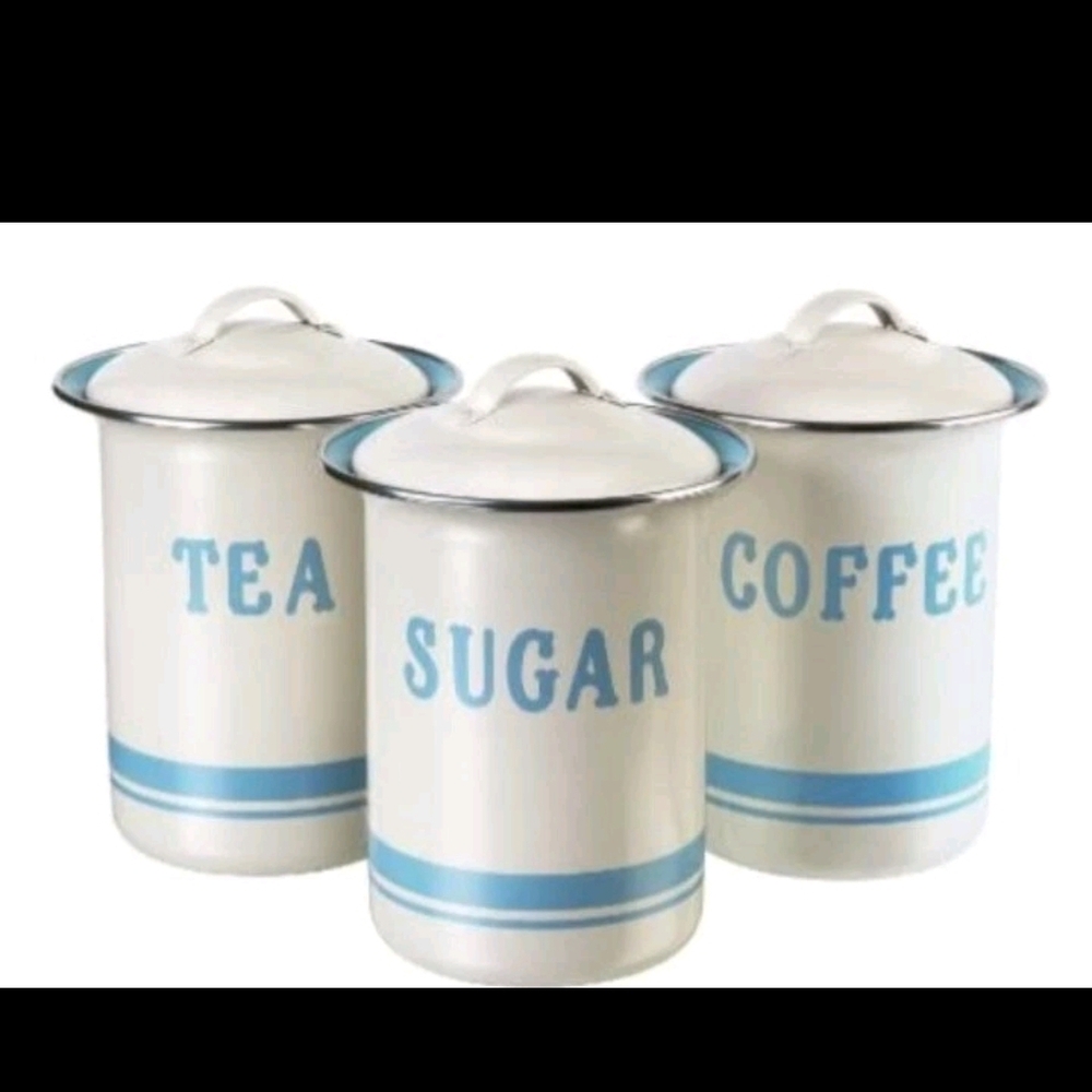 Jamie Oliver Canisters Storage Container Coffee Sugar Tea Ivory Tins Set